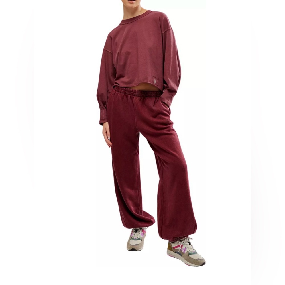 NWT Free People Movement, All Star Sweatpants, Oxblood, Size L